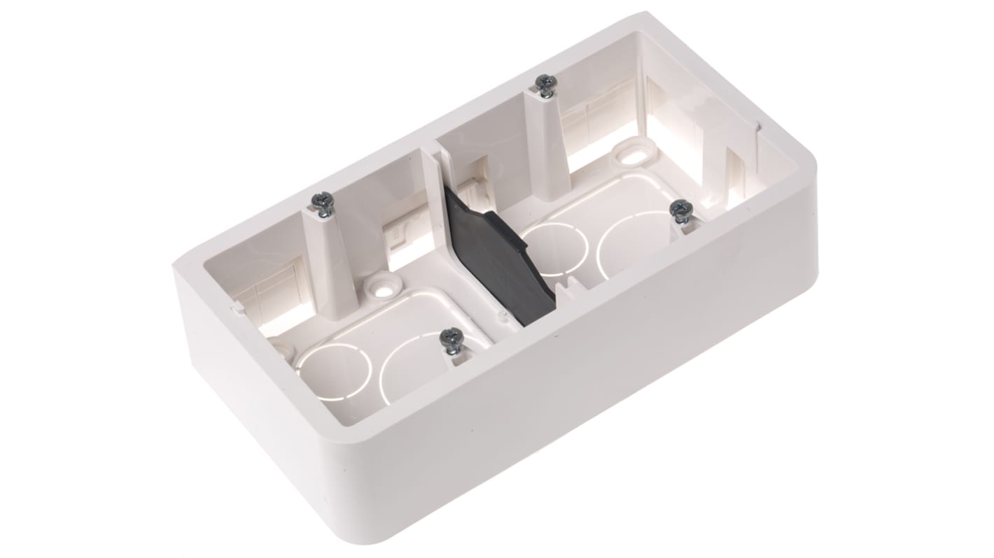 Legrand Mosaic White Plastic Back Box, NF, IP20, 2 Gangs