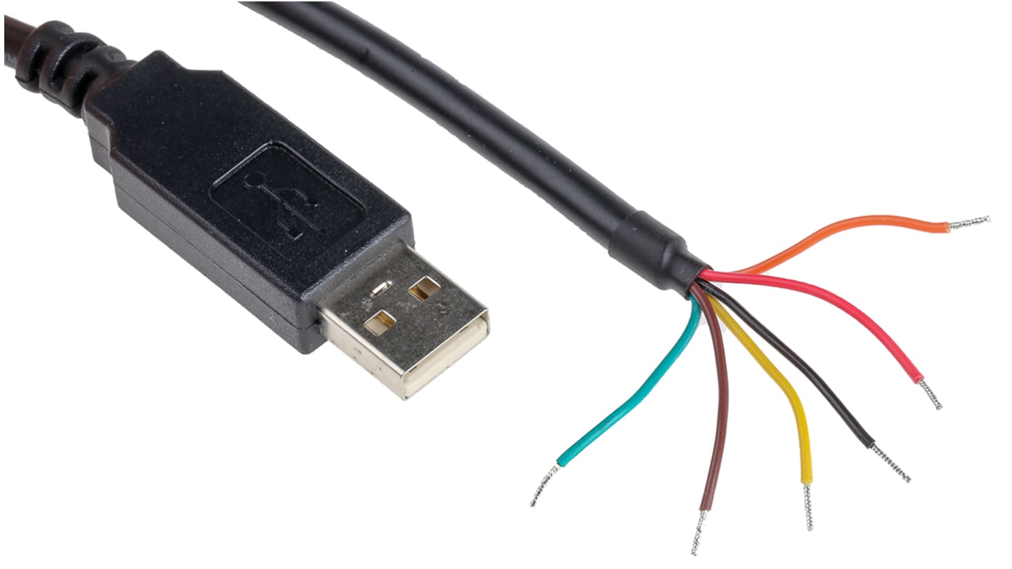FTDI Chip, 3.3 V TTL Wire End USB to UART Cable - TTL-232R-3V3-WE