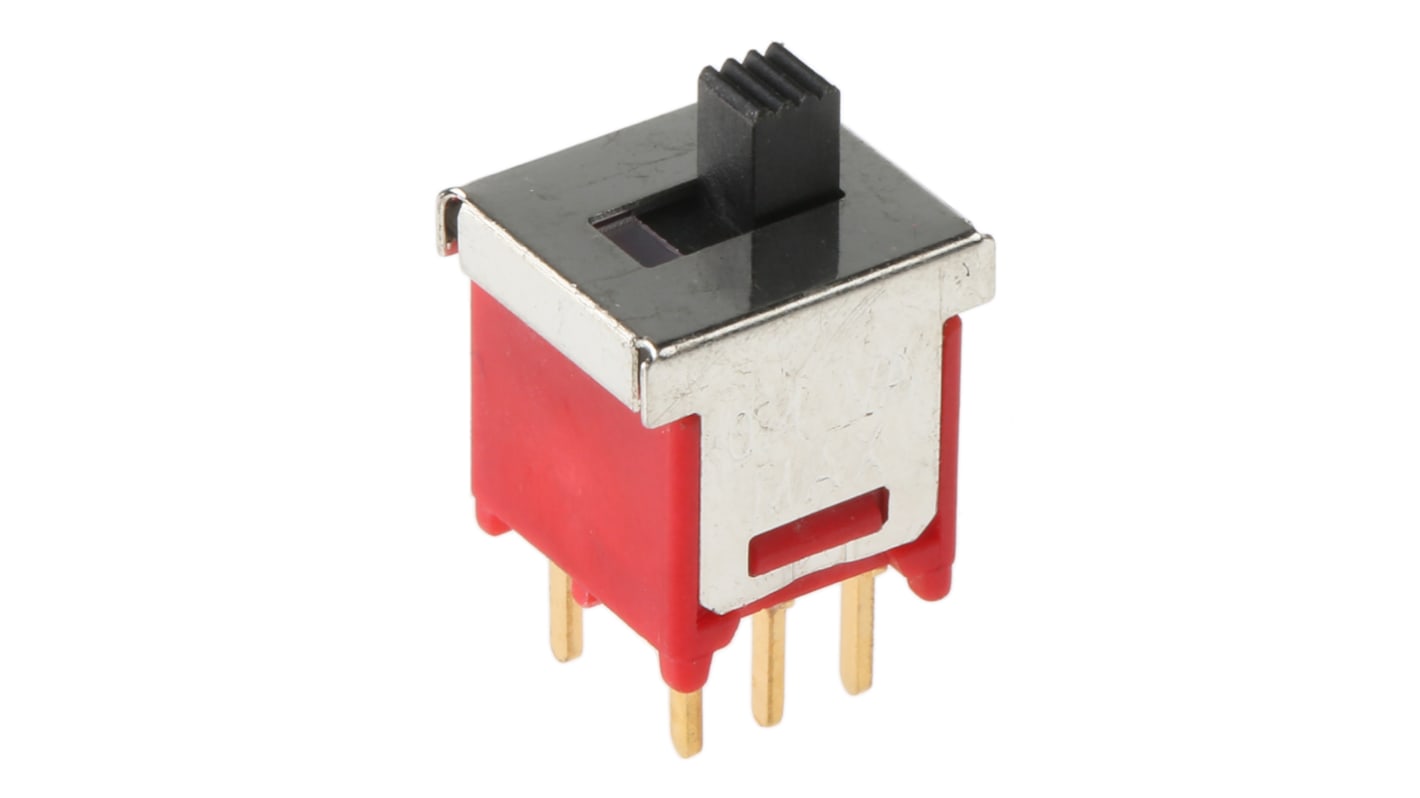 RS PRO DPDT拨动开关, 闭锁操作, PCB安装, 400 mA @ 20 V, 20V 交流/直流