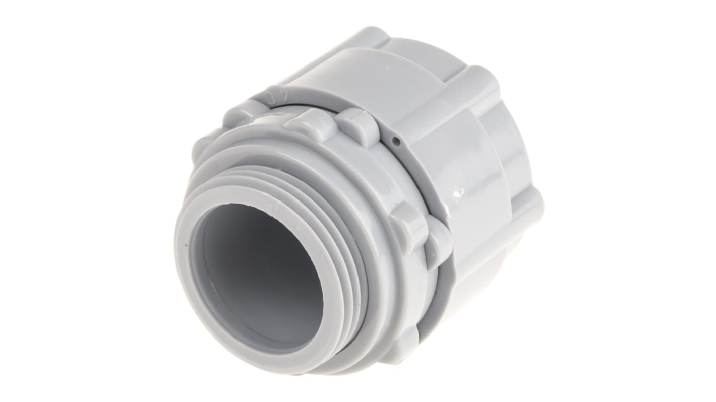 RS PRO M25 Straight Conduit Fitting, Grey 25mm nominal size