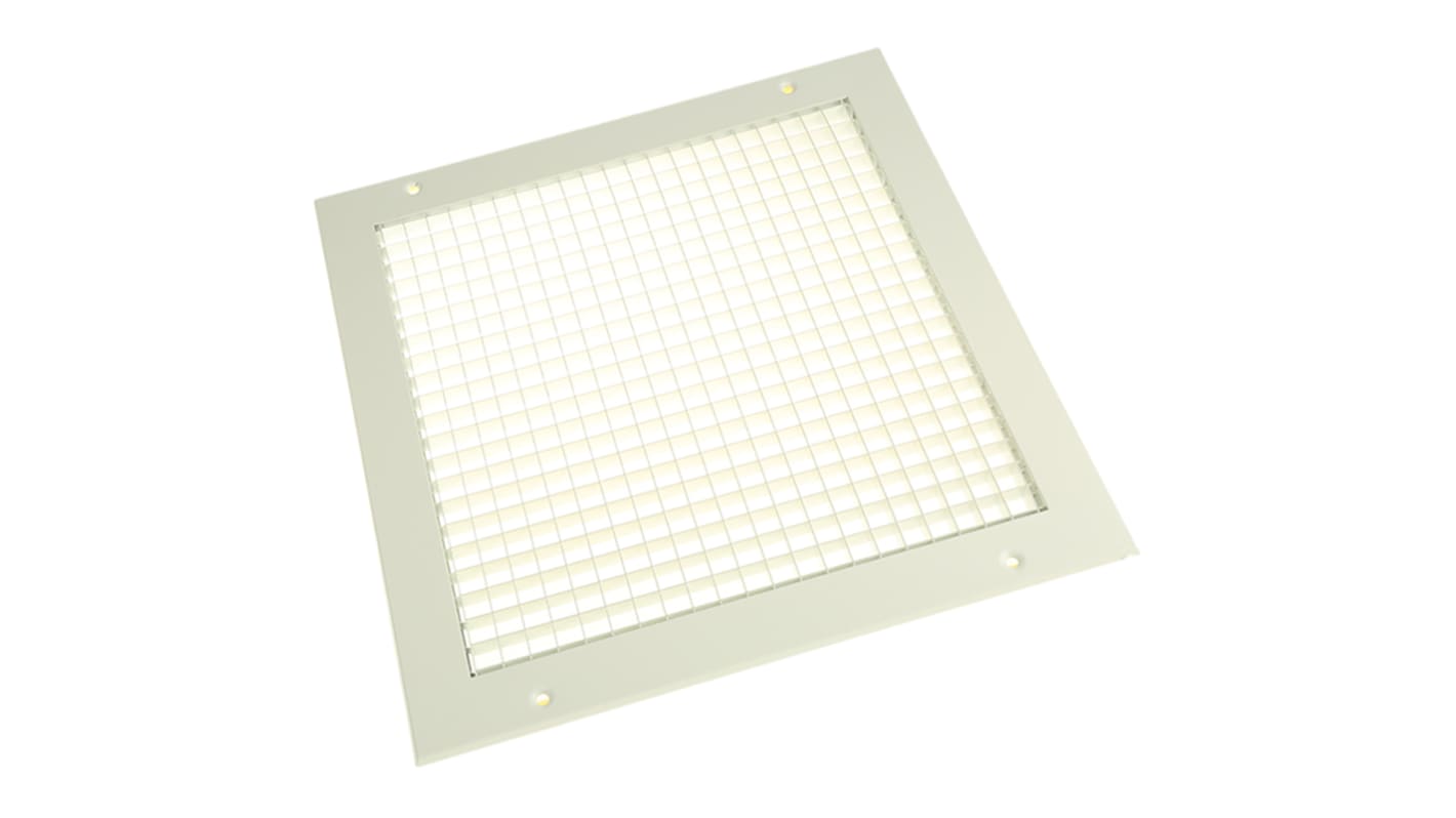 RS PRO White Aluminium Grille, Eggcrate Slat, 300 x 300mm