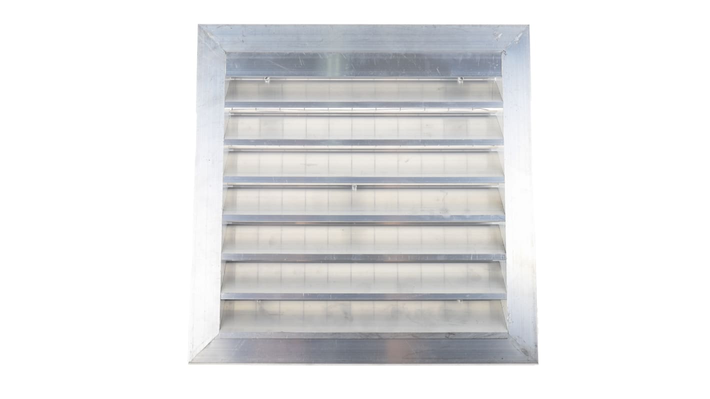 Rejilla de lamas paralelas RS PRO de Aluminio Plateado, 351 x 351mm