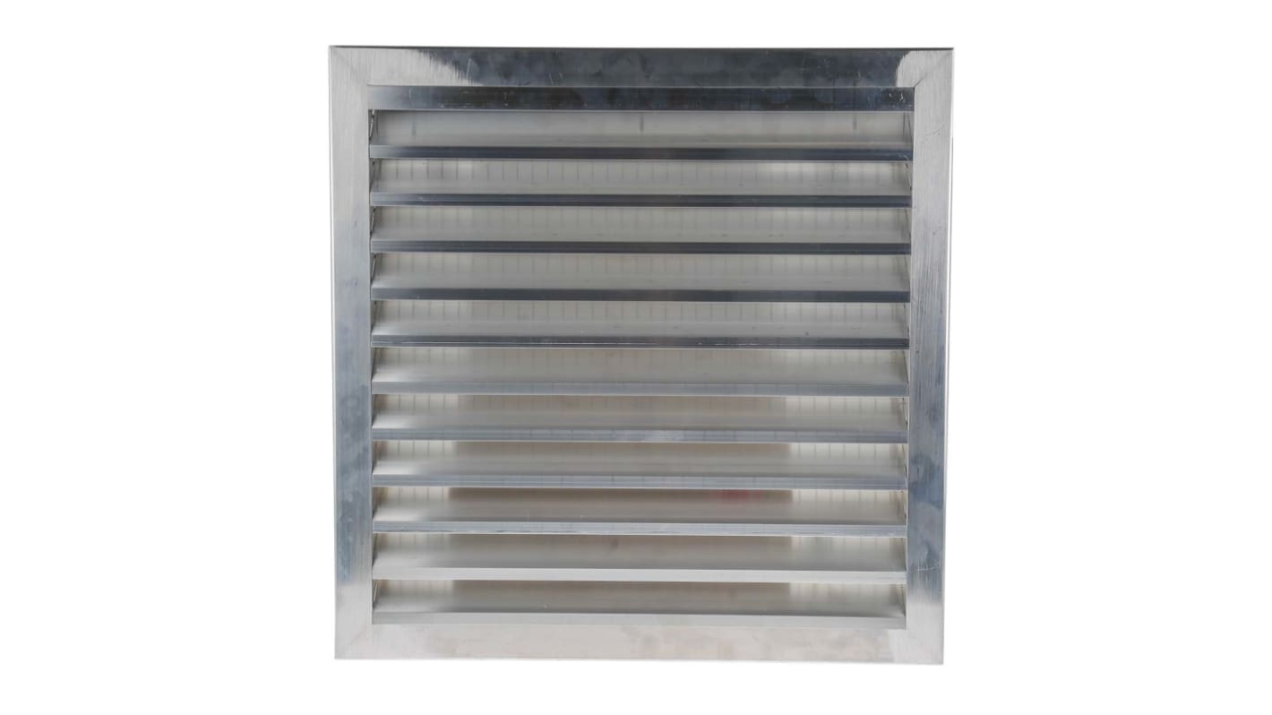 RS PRO Silver Aluminium Louvre, Parallel Slat, 501 x 501mm