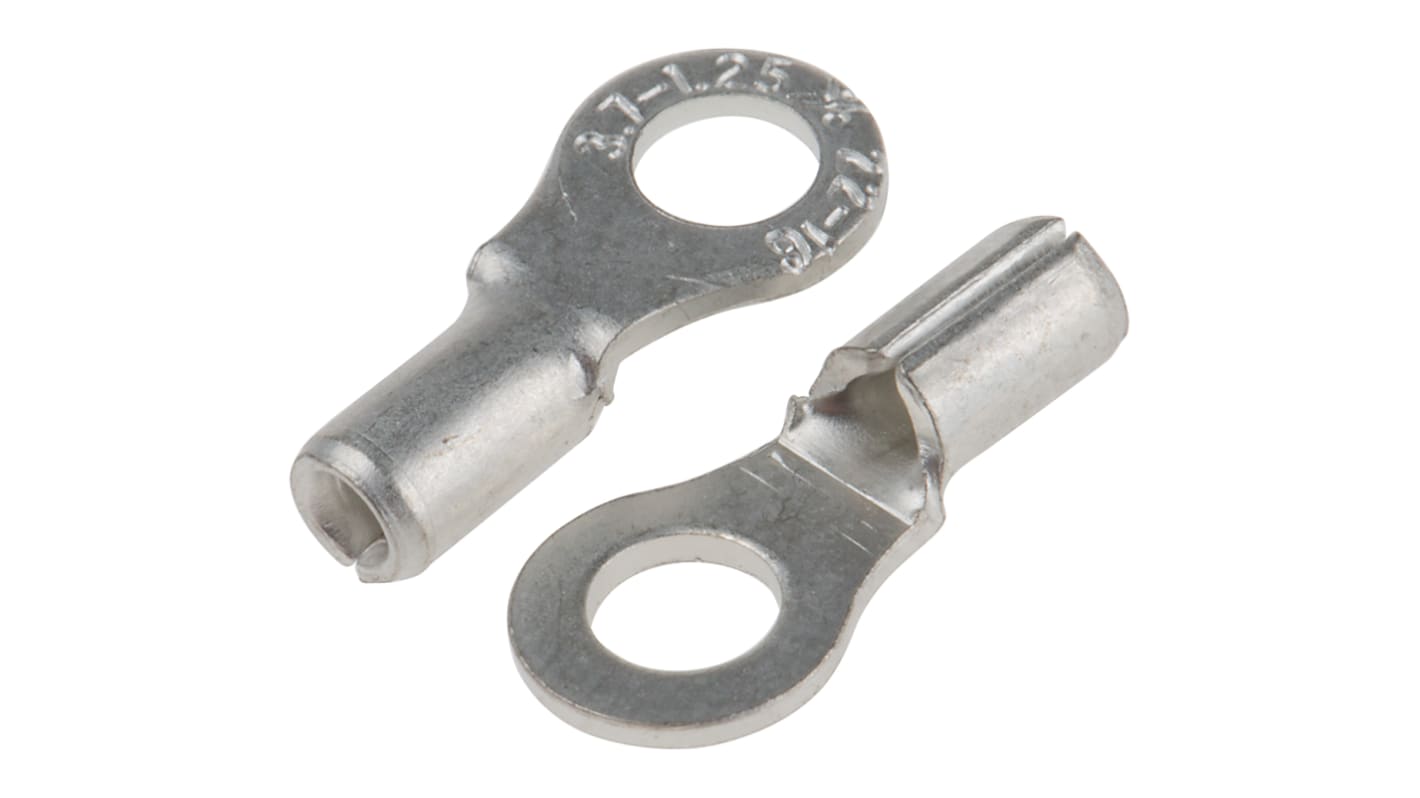 RS PRO Uninsulated Crimp Ring Terminal, M3.5 Stud Size, 0.5mm² to 1.5mm² Wire Size