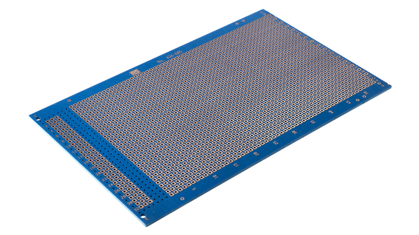 Vero Technologies 单面万能板, 160mm长, 100mm宽, 2.54 x 2.54mm孔间距, 1.02mm孔直径
