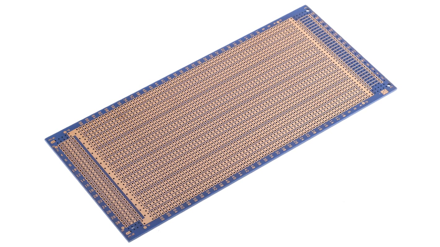 Vero Technologies 条板, 双面, 环氧玻纤层压板基材, 2.54 x 2.54mm孔间距, 尺寸220 x 100 x 1.6mm
