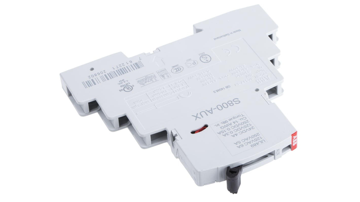ABB Auxiliary Contact, 2 Contact, 2NC + 2NO, DIN Rail Mount S800