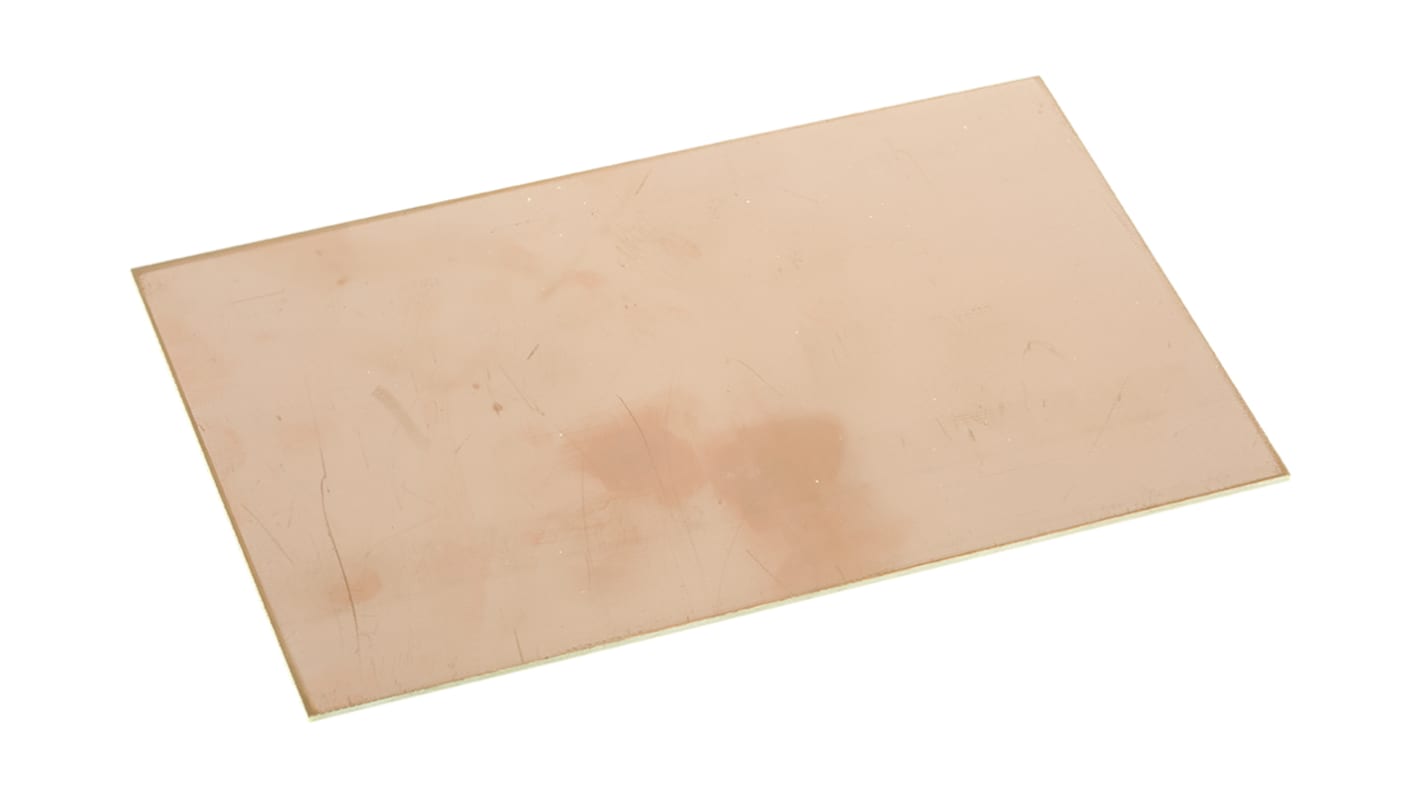 Placa de Cobre para PCB, RAW 100 X 160MM D/S, Doble Cara, Base PET Reforzado con Fibra de Vidrio, 160 x 100 x 1.6mm