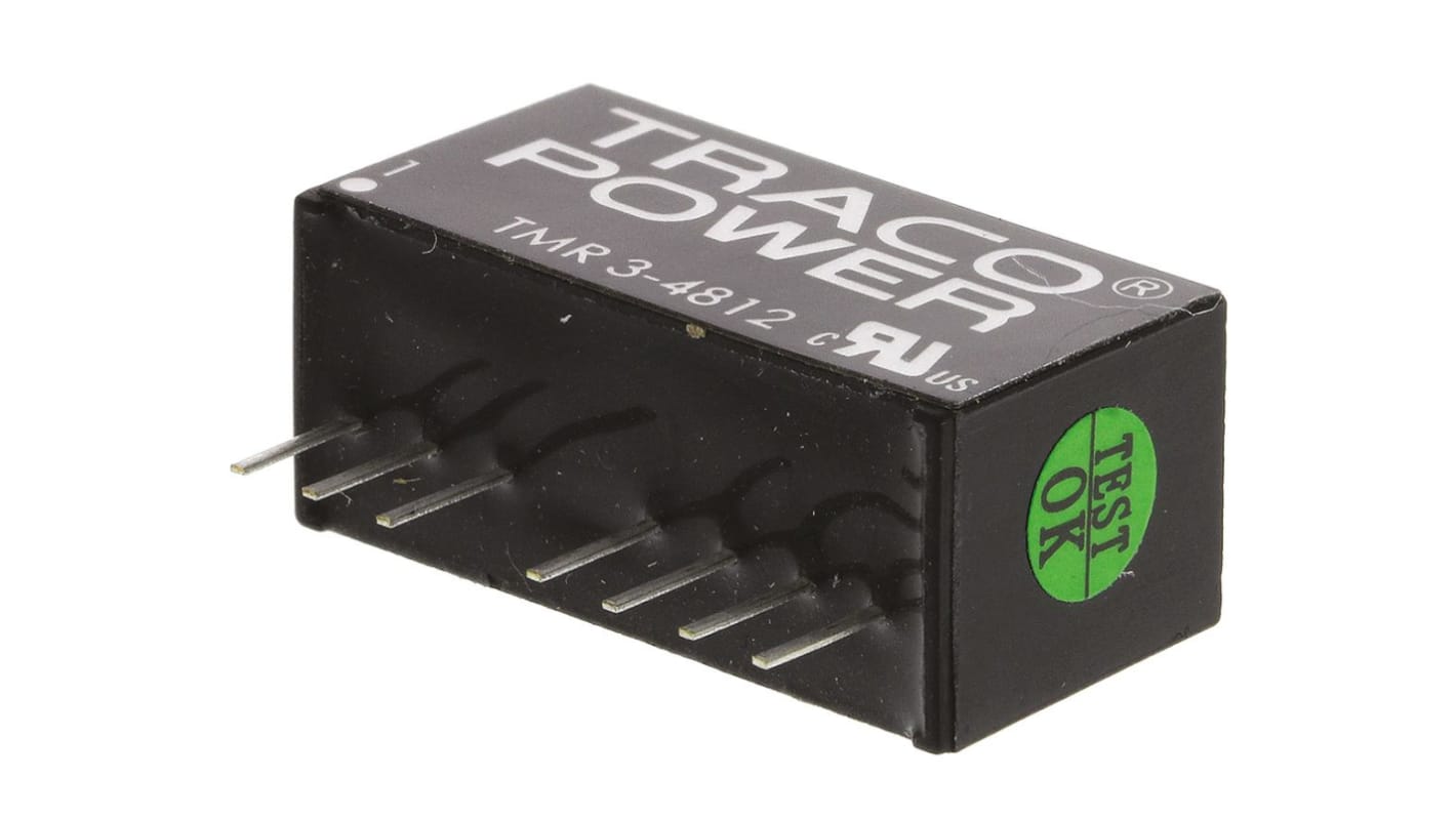 TRACOPOWER TMR 3 DC-DC Converter, 12V dc/ 250mA Output, 36 → 75 V dc Input, 3W, Through Hole, +85°C Max Temp