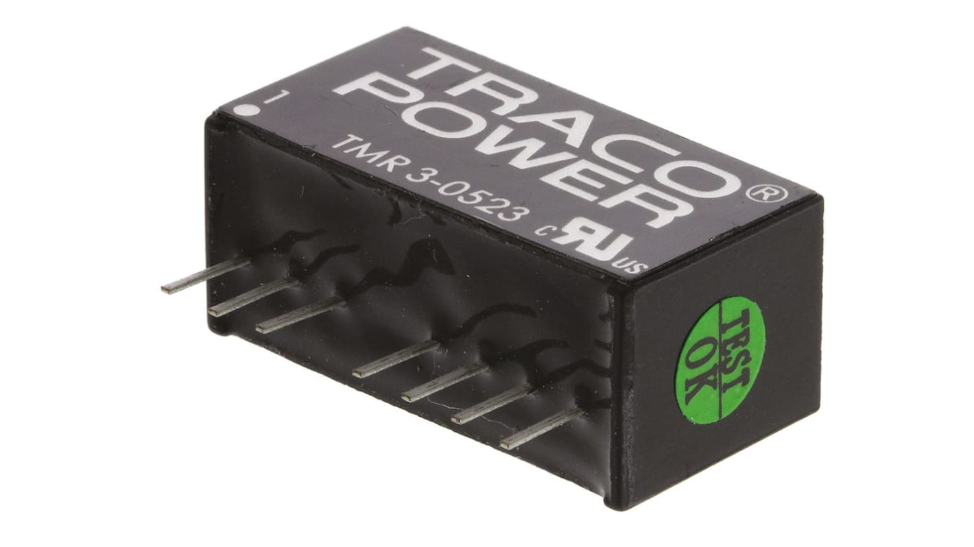 Przetwornica DC-DC, 3W, Uwe 4,5 → 9 V DC, Uwy ±15V dc, Iwy 100mA, TRACOPOWER