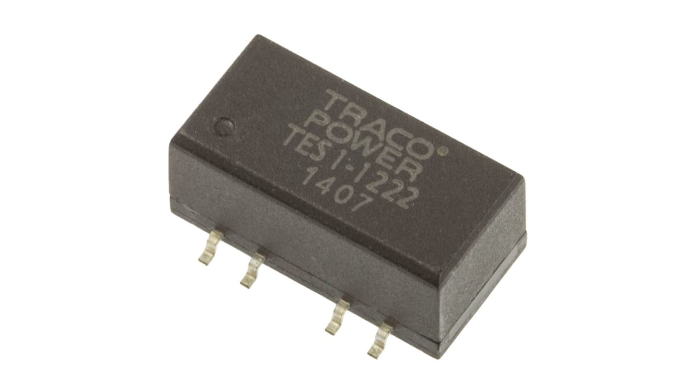 TRACOPOWER TES 1 DC-DC Converter, ±12V dc/ ±40mA Output, 10.8 → 13.2 V dc Input, 1W, Surface Mount, +85°C Max
