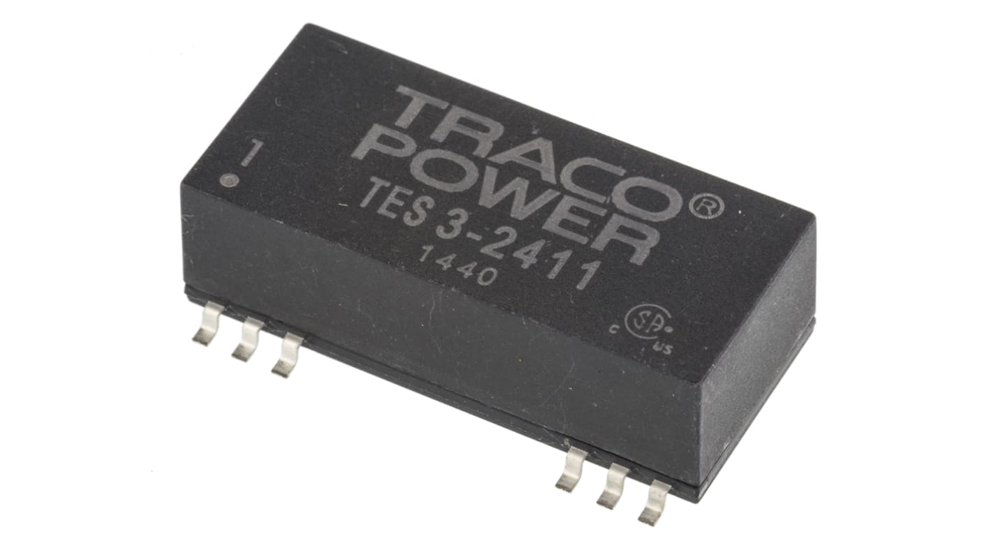 TRACOPOWER TES 3 DC/DC-Wandler 3W 24 V dc IN, 5V dc OUT / 600mA Oberflächenmontage 1.5kV dc isoliert