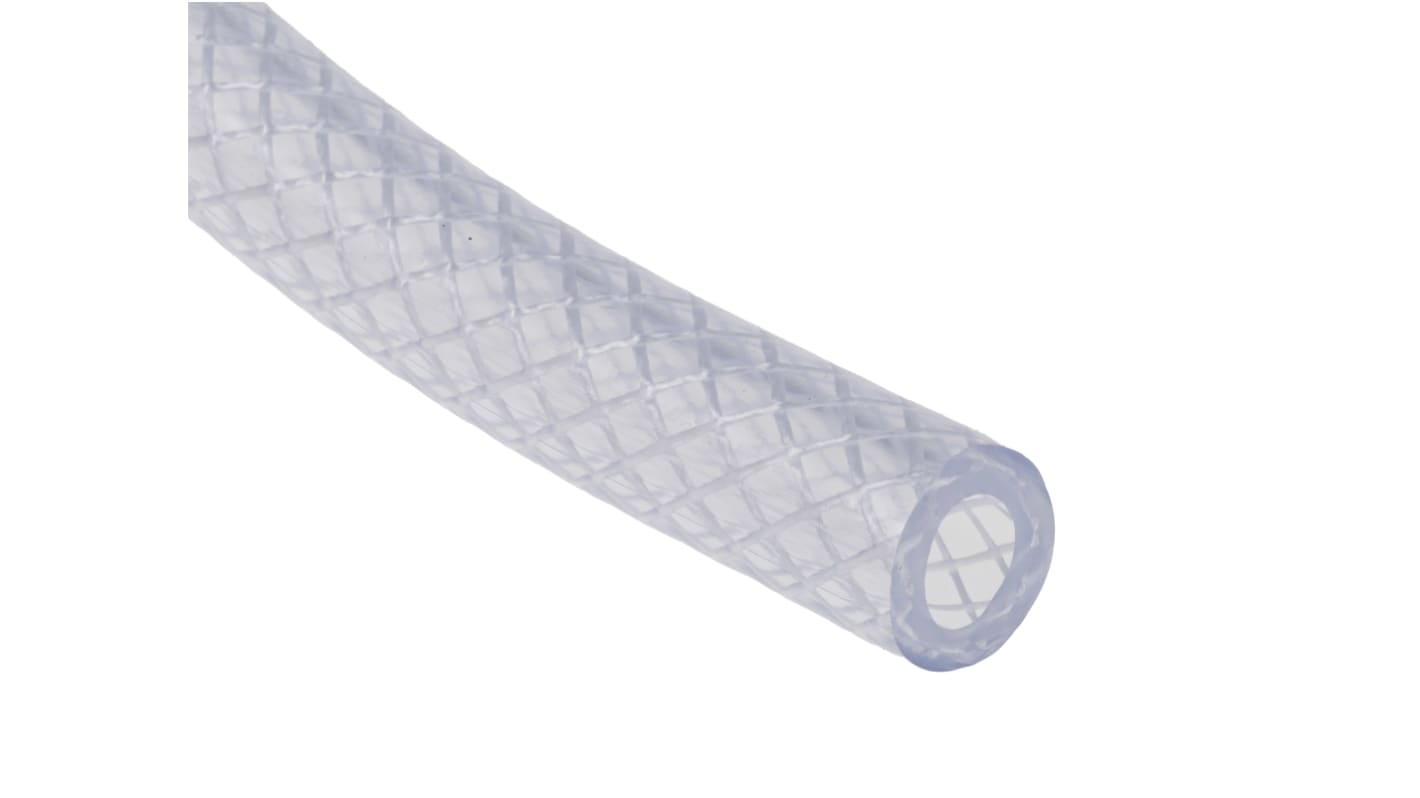 RS PRO PVC, Hose Pipe, 8mm ID, 13.5mm OD, Clear, 25m