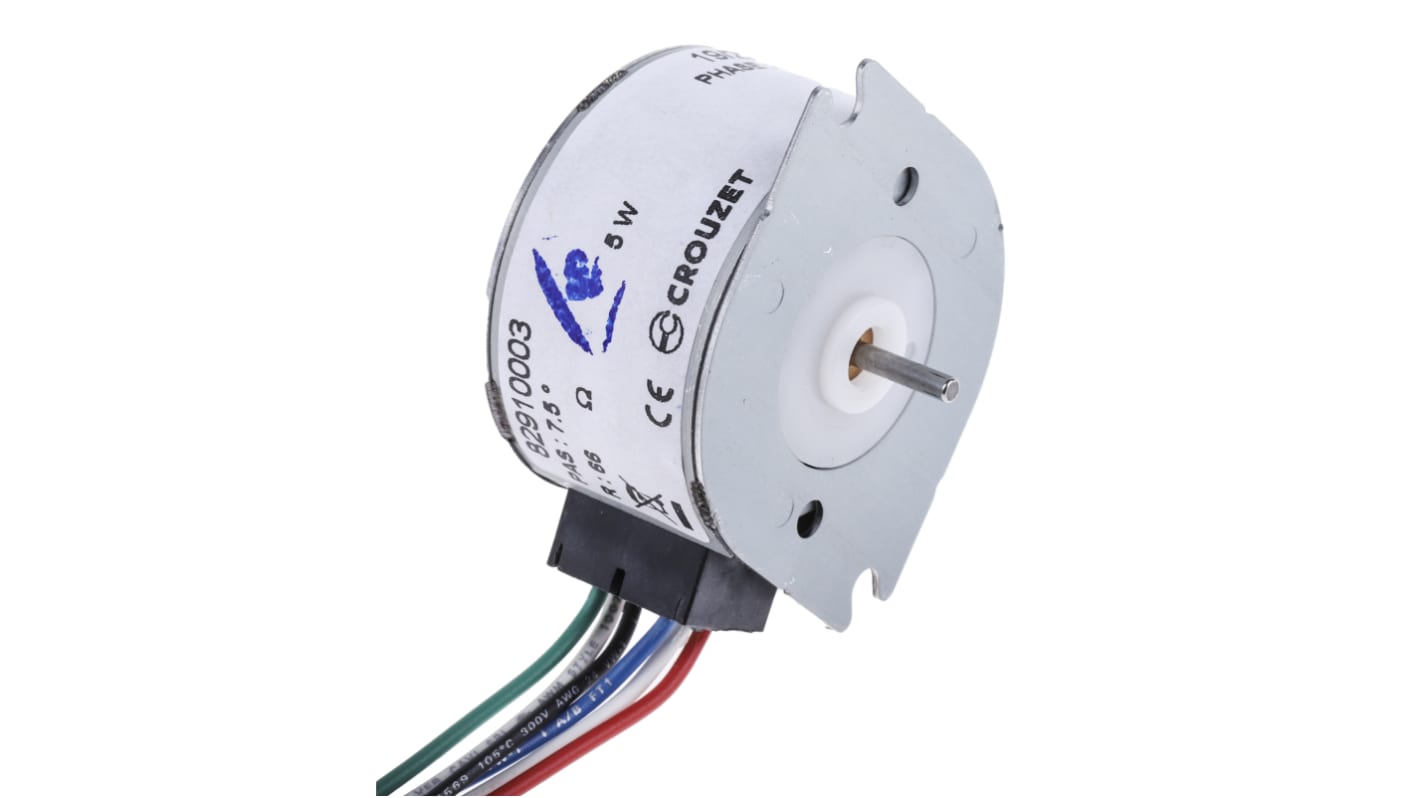 Crouzet Permanent Magnet Stepper Motor, 20mNm Torque, 12.7 V, 7.5°, 2mm Shaft