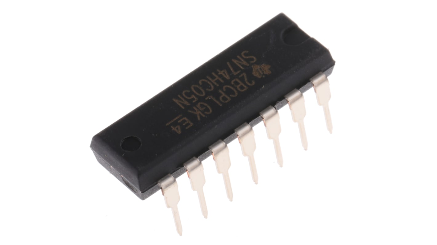 Texas Instruments SN74HC05N Hex Inverter, 14-Pin PDIP