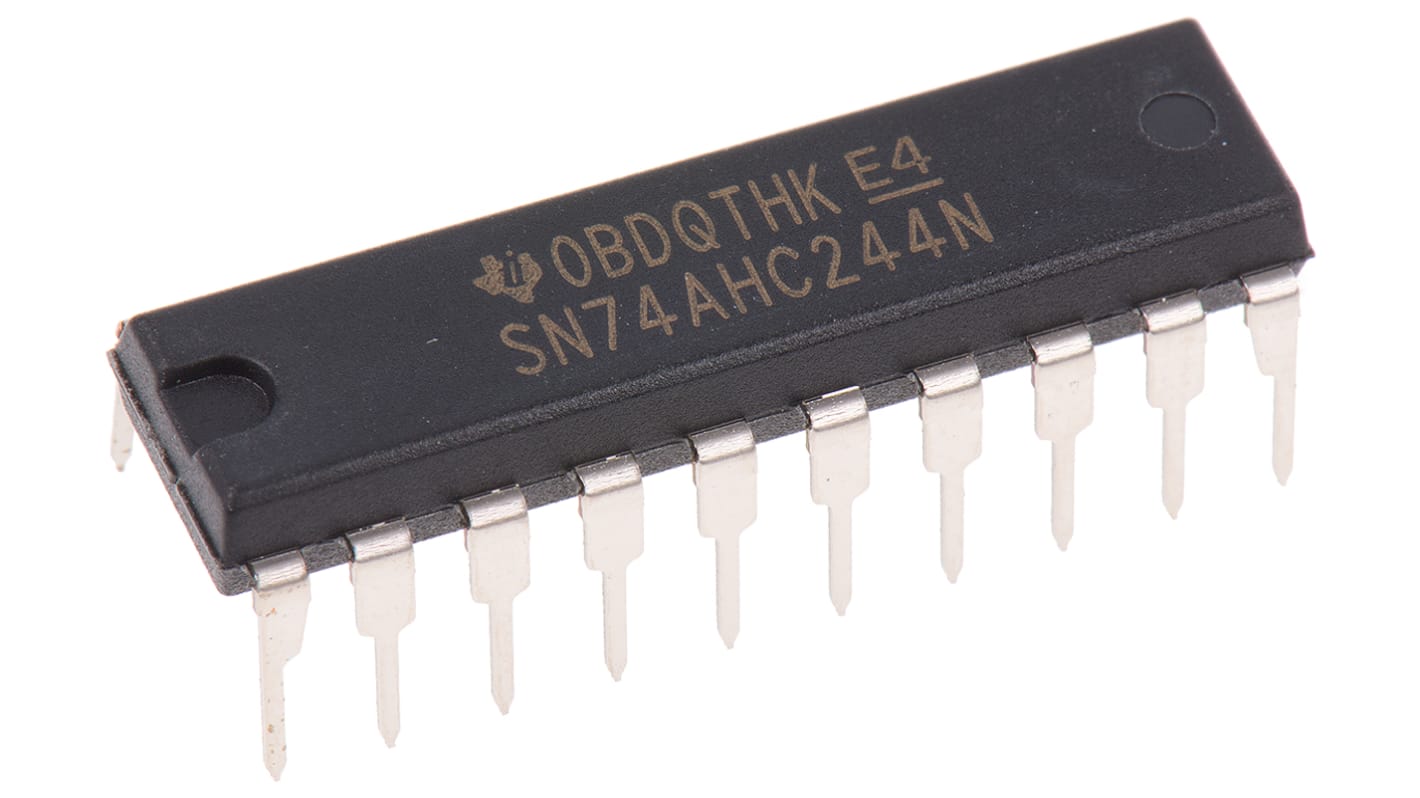 Texas Instruments SN74HC540N Octal-Channel Buffer & Line Driver, 3-State, Inverting, 20-Pin PDIP