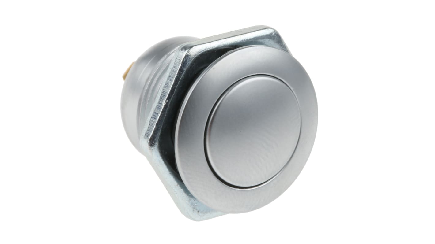 ITW Switches57M, 1-polet skifte Miniature trykknapomskifter, Panelmontering, Arreterende, IP67, 48V dc