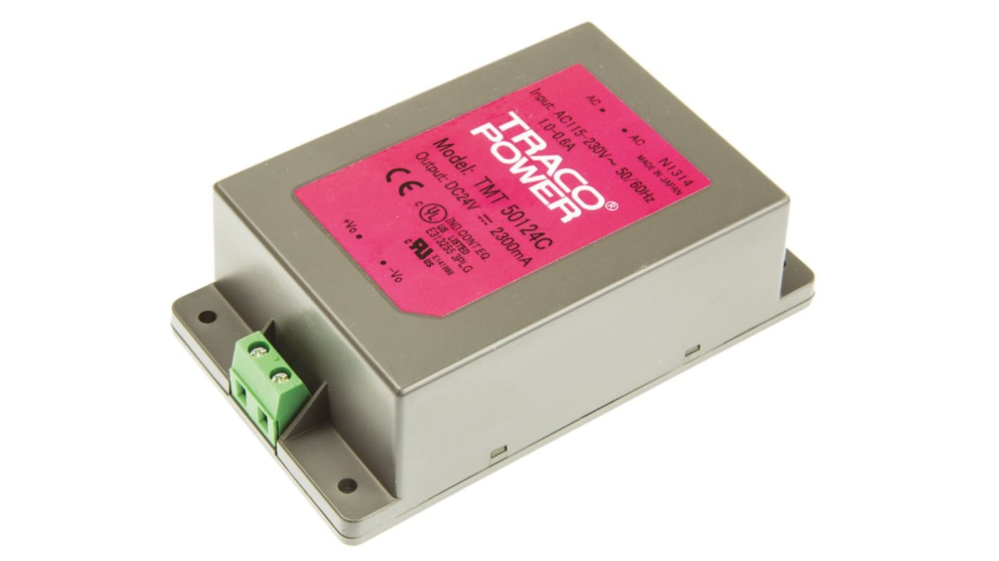 Alimentation à découpage TRACOPOWER TMT, 50W, 1 sortie à  24V c.c., 2.3A