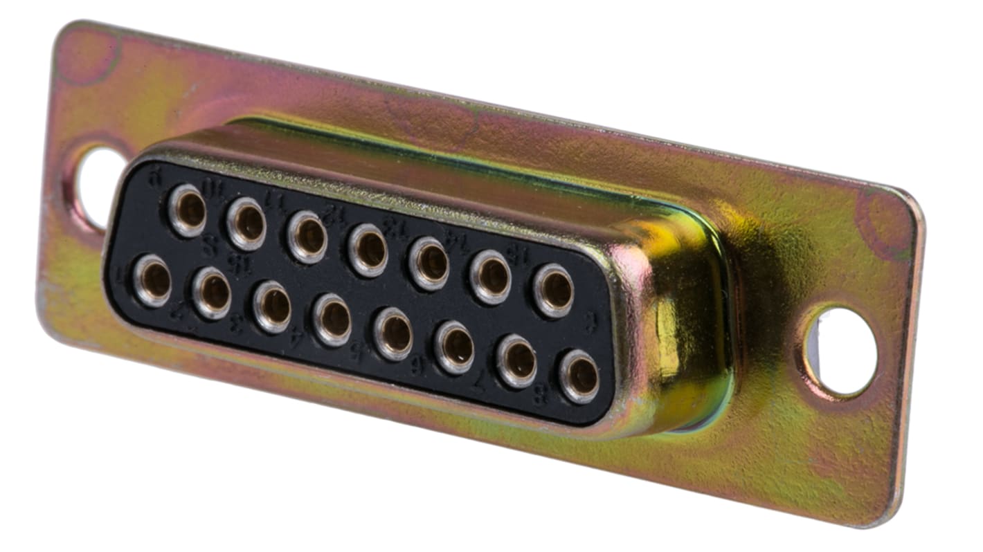 Konektor D-Sub, řada: D*M, rozteč: 2.84mm, počet kontaktů: 15, Montáž na panel, Samice Standardní A, 7.5A ITT Cannon