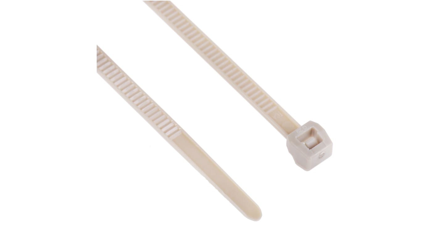 Brida HellermannTyton PT2A de Poliéter Éter Cetona (PEEK) Beige, 145mm x 3,4 mm, No reutilizable