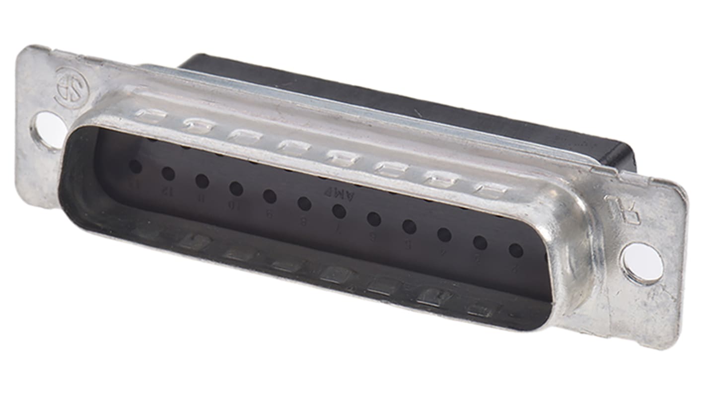 TE Connectivity DB25针公插, 直向, 电缆安装, 压接端接, 250.0 v, 3.7A, Amplimite HDP-20系列