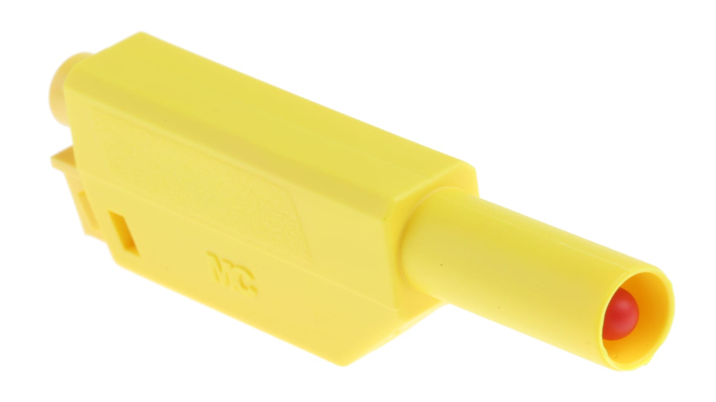 Fiche banane 4 mm Staubli Jaune Mâle 32A 1000V