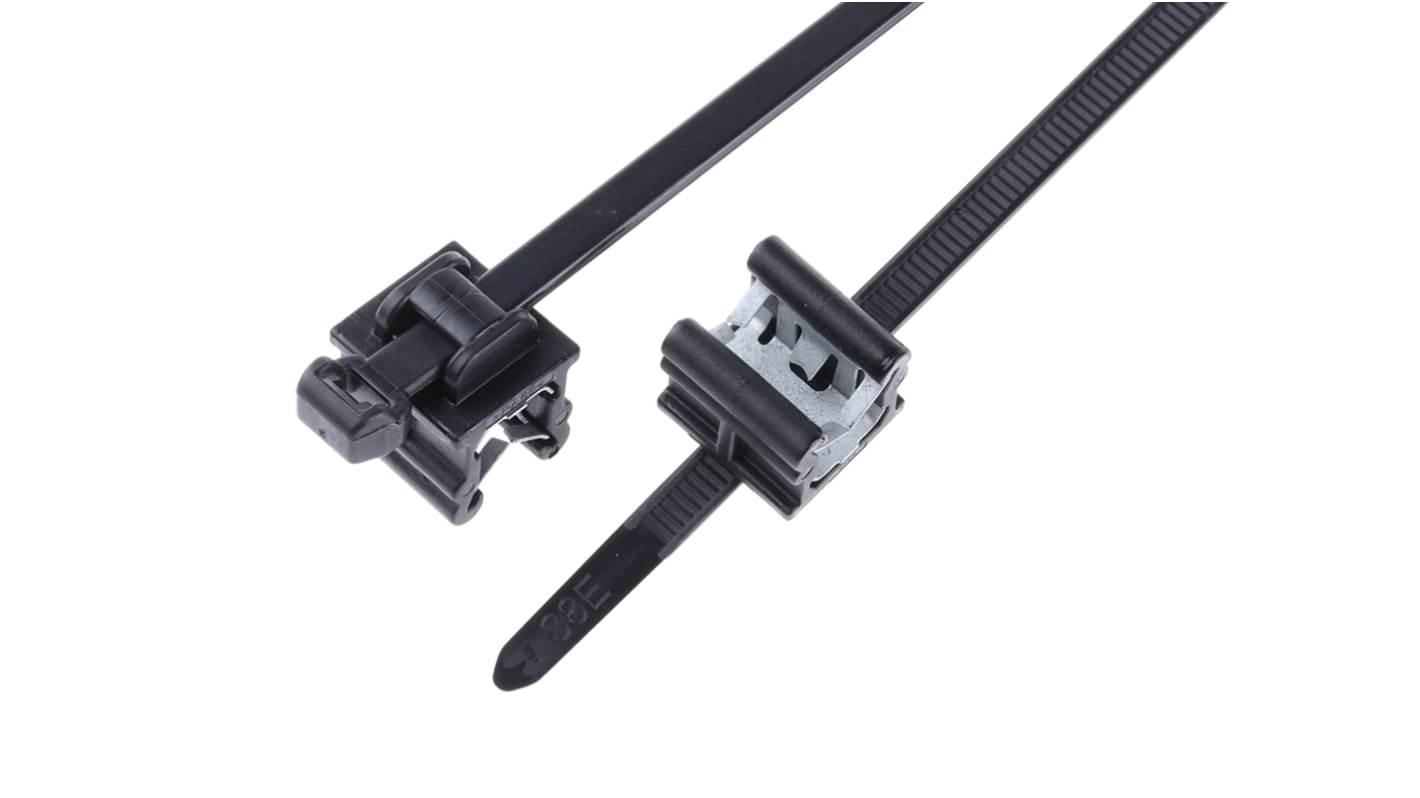 HellermannTyton Cable Tie, Assembly, 200mm x 4.6 mm, Black PA 6.6 Heatstabilised, Pk-500units