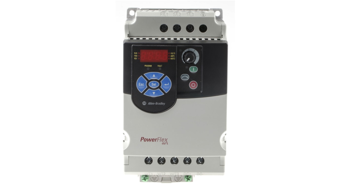 Allen Bradley PowerFlex 4M 3-Phasen Frequenzumrichter 3,7 kW 400 V ac / 8,7 A 400Hz für Wechselstrommotoren