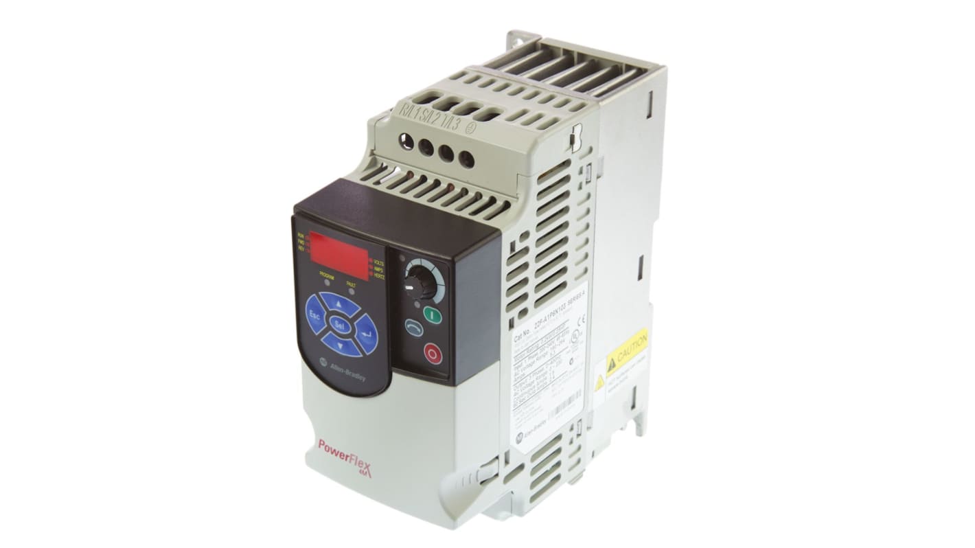 Allen Bradley Inverter Drive, 0.2 kW, 1 Phase, 240 V ac, 1.6 A, PowerFlex 4M Series