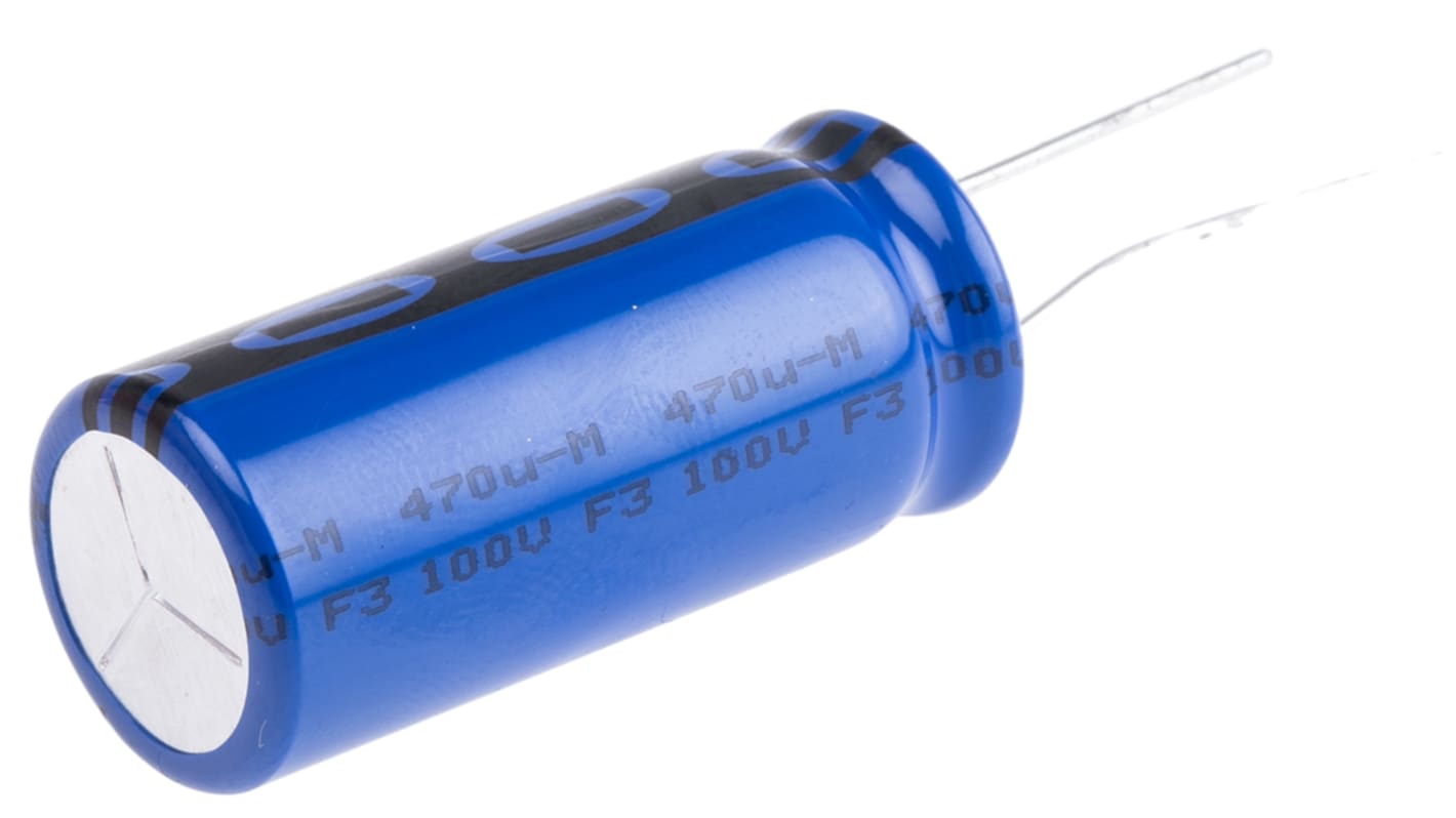 Vishay Kondenzátor, 470μF, 100V dc, Radiális, Furatszerelt