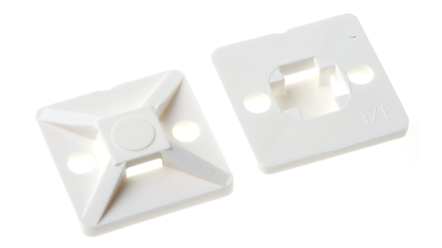 HellermannTyton White Cable Tie Mount 19 mm x 19mm, 4.1mm Max. Cable Tie Width