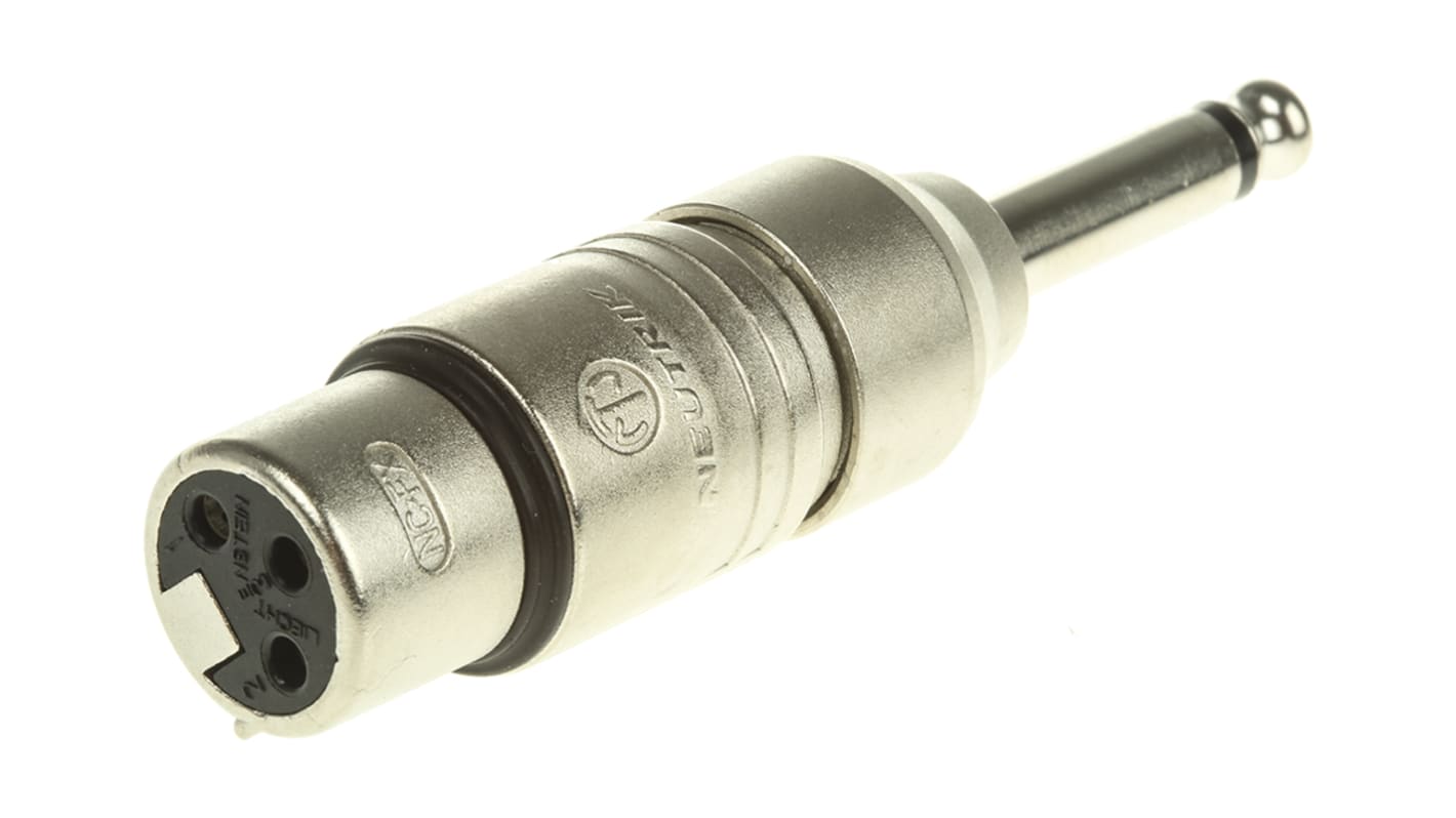 Neutrik AV Adapter, Male 1/4 in Mono to Female XLR
