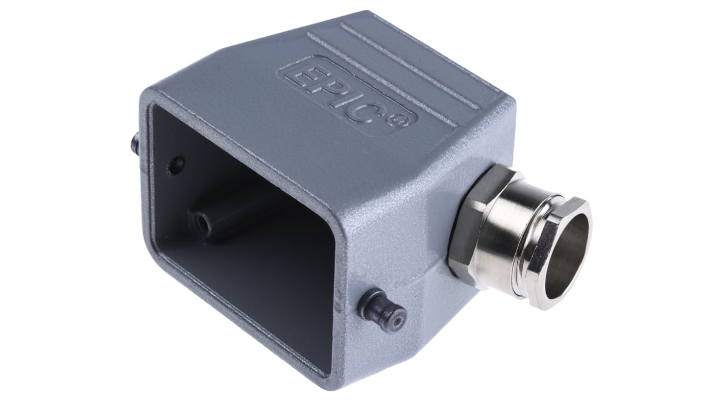 EPIC H-B Heavy Duty Power Connector Hood, 24 Contacts, PG13.5 Thread, Side Entry