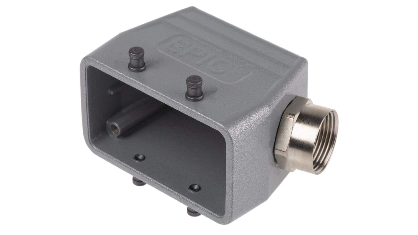 EPIC H-B Heavy Duty Power Connector Hood, 42 Contacts, PG16 Thread, Side Entry