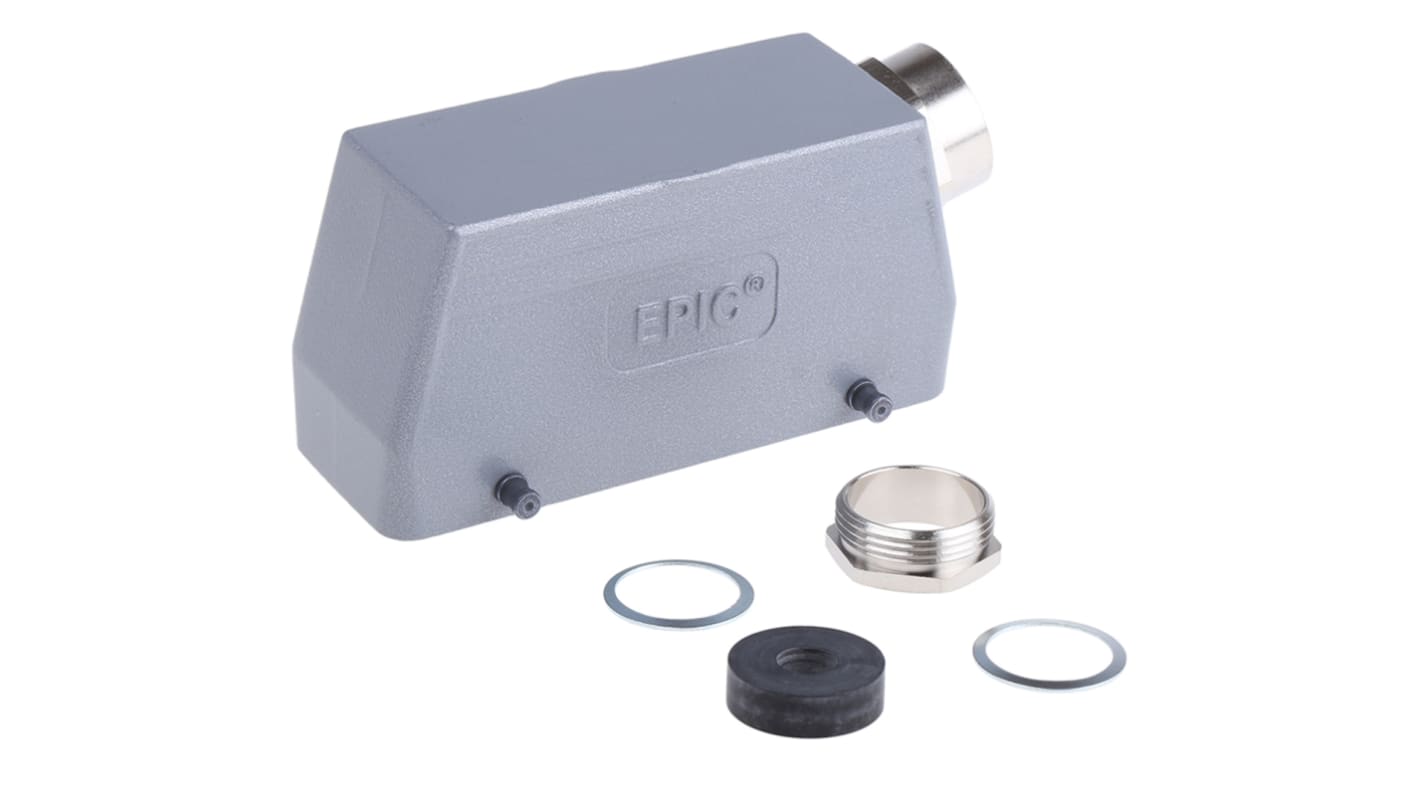 EPIC H-B Heavy Duty Power Connector Hood, 108 Contacts, PG21 Thread, Side Entry