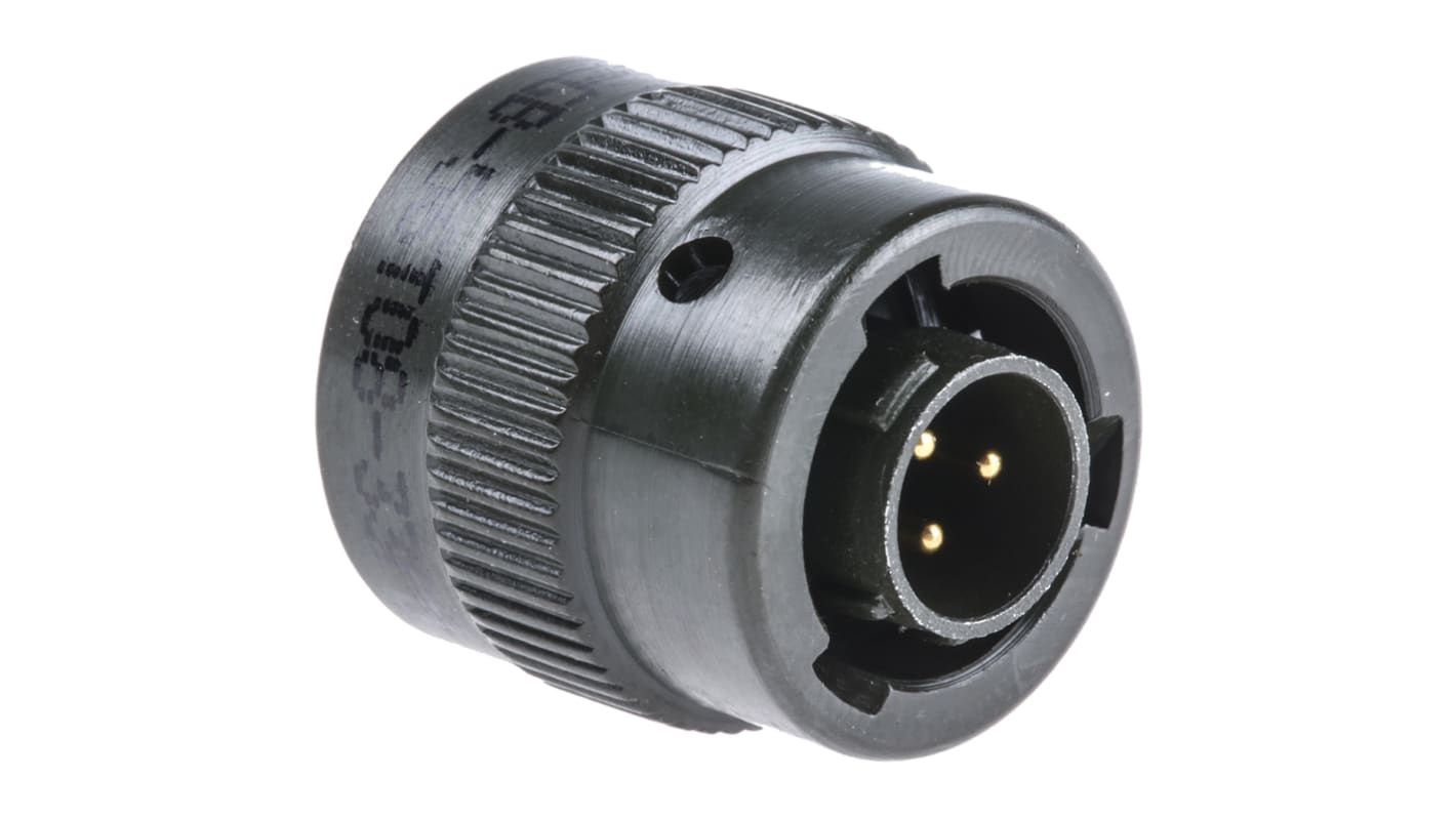 Amphenol Limited, 62GB 3 Way Cable Mount MIL Spec Circular Connector Plug, Pin Contacts,Shell Size 8, Bayonet Coupling,