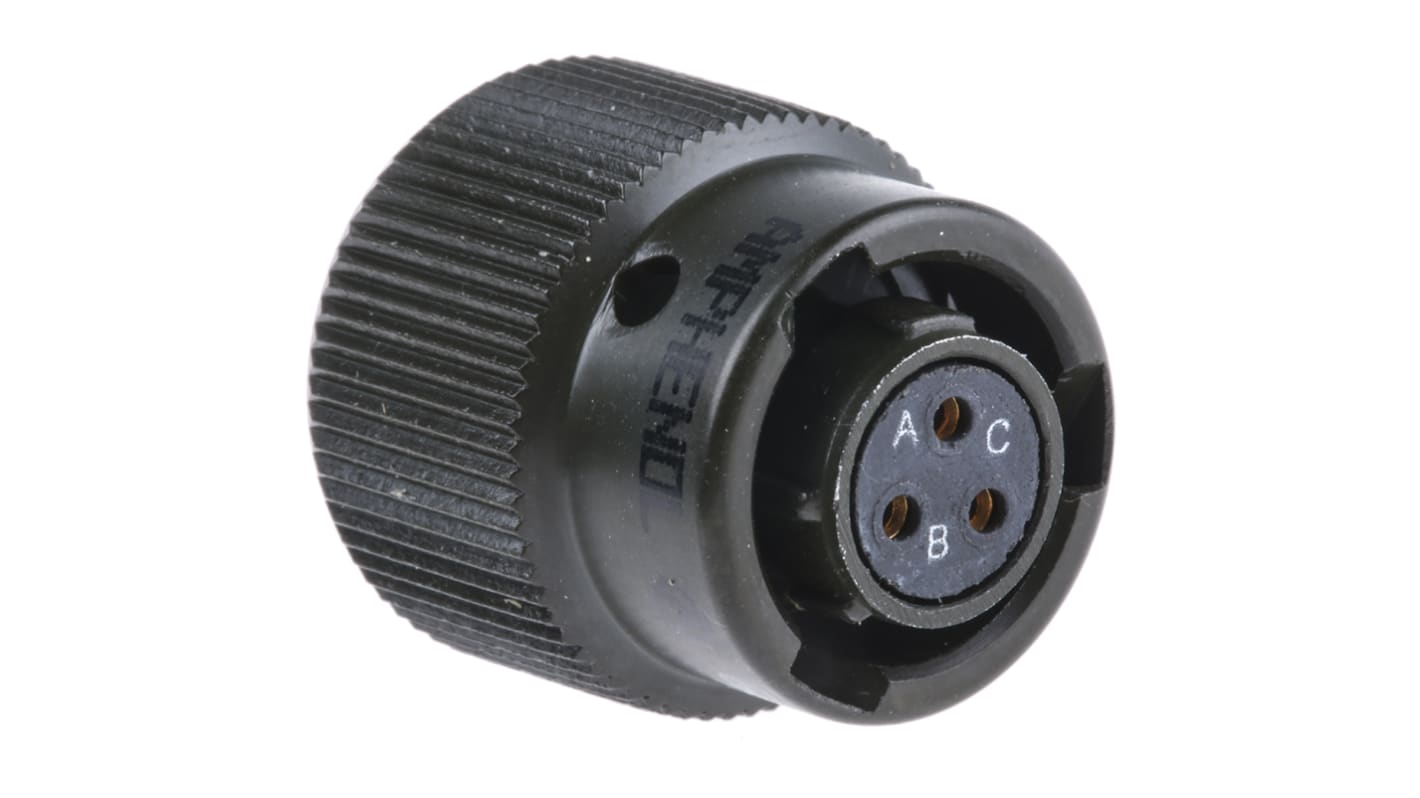Amphenol Limited, 62GB 3 Way Cable Mount MIL Spec Circular Connector PlugOlive, Socket Contacts,Shell Size 8, Bayonet