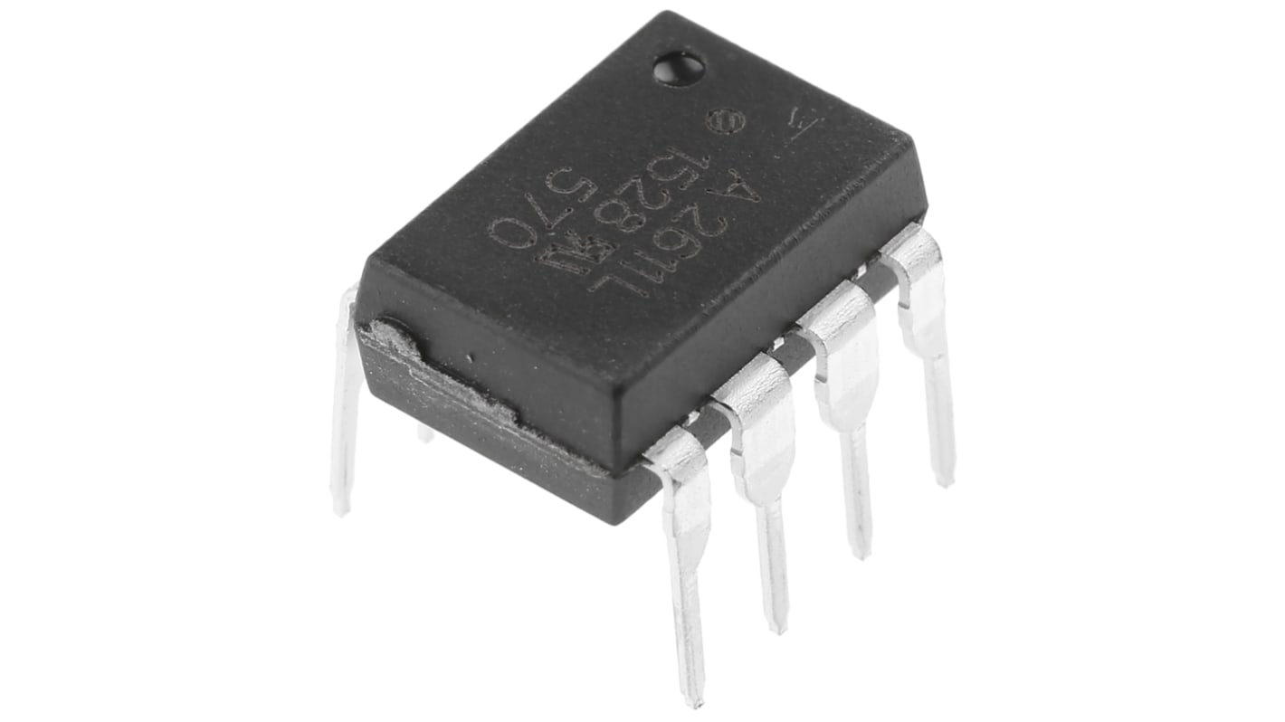 Broadcom, HCPL-2611-020E DC Input Transistor Output Optocoupler, Through Hole, 8-Pin PDIP