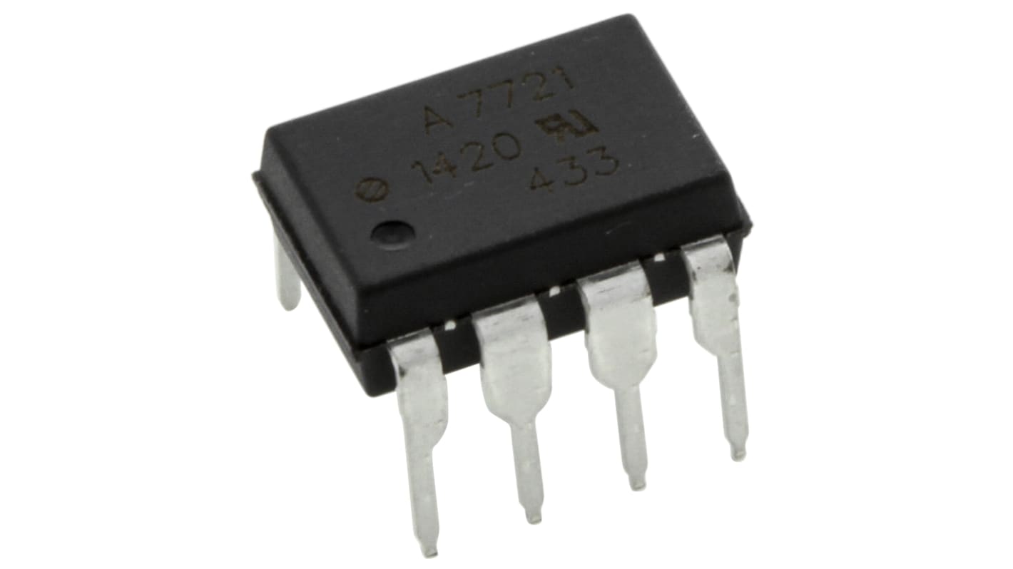 Broadcom, HCPL-7721-000E DC Input Transistor Output Optocoupler, Through Hole, 8-Pin DIP