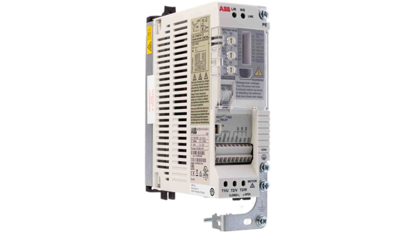 ABB インバータ ACS55, 230 V ac 0.37 kW ACS55-01E-02A2-2 ACモータ