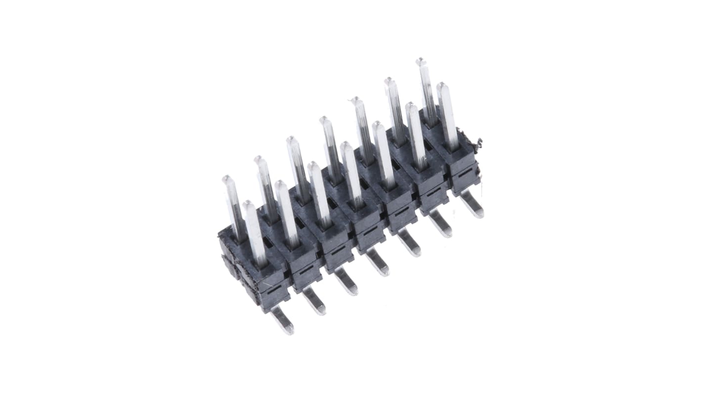 Samtec TW Series Straight Surface Mount Pin Header, 14 Contact(s), 2.0mm Pitch, 2 Row(s), Unshrouded