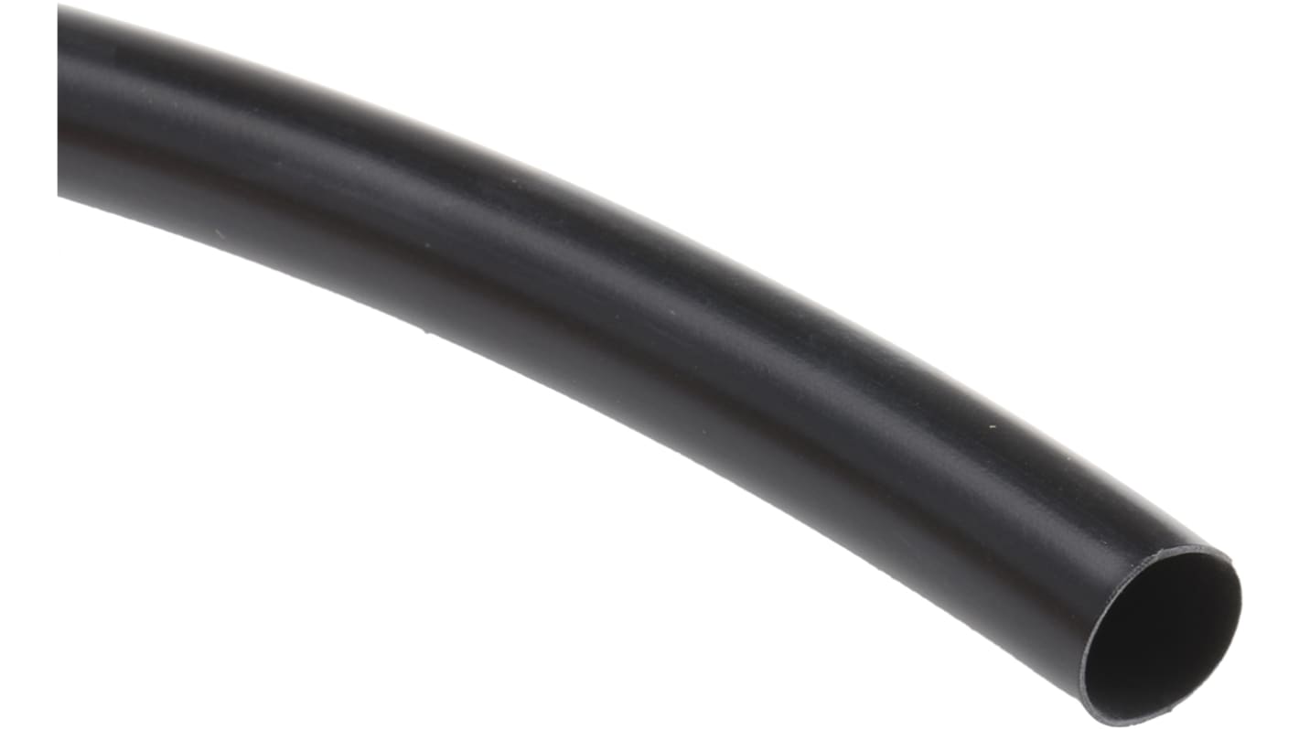 HellermannTyton Heat Shrink Tubing, Black 9.5mm Sleeve Dia. x 5m Length 2:1 Ratio, LVR Series