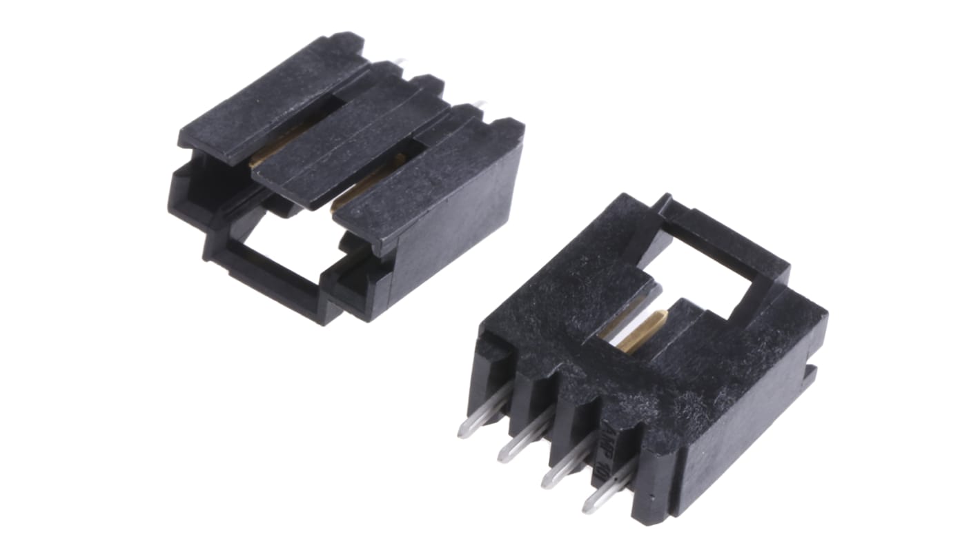 TE Connectivity AMPMODU MTE Series Straight Through Hole PCB Header, 4 Contact(s), 2.54mm Pitch, 1 Row(s), Shrouded