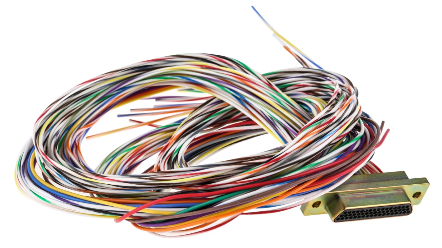 RS PRO 51针Micro-D公插, 直向, 面板安装, 焊接端接, 250.0 v, 3A