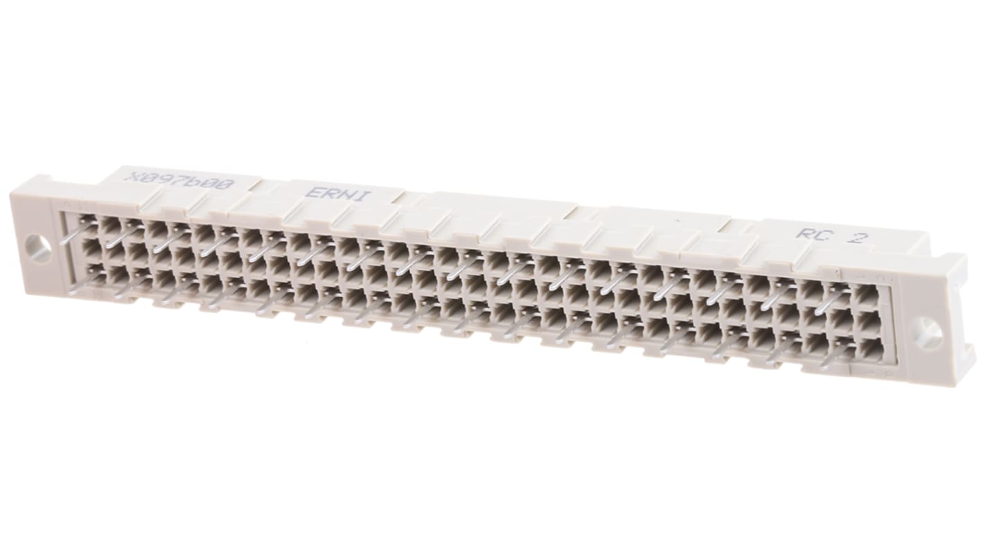 ERNI 32 Way 5.08mm Pitch, Type C Class C2, 2 Row, Straight DIN 41612 Connector, Socket