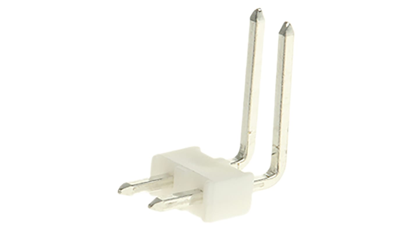 Molex KK 254 Series Right Angle Through Hole Pin Header, 2 Contact(s), 2.54mm Pitch, 1 Row(s), Unshrouded