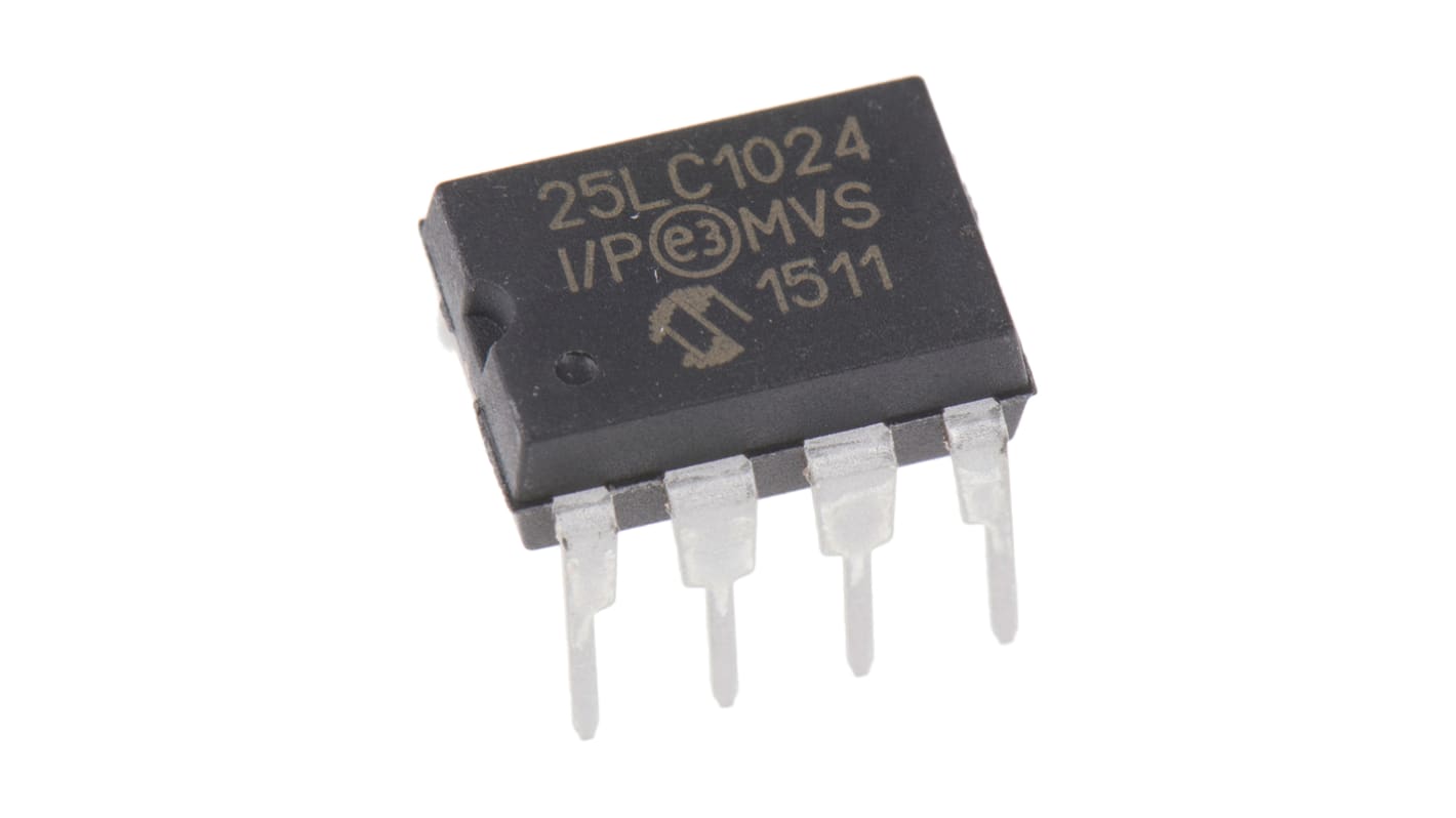 Pamięć szeregowa EEPROM Otwór przezierny 1Mbit 8-pinowy PDIP 128K x 8 bitów
