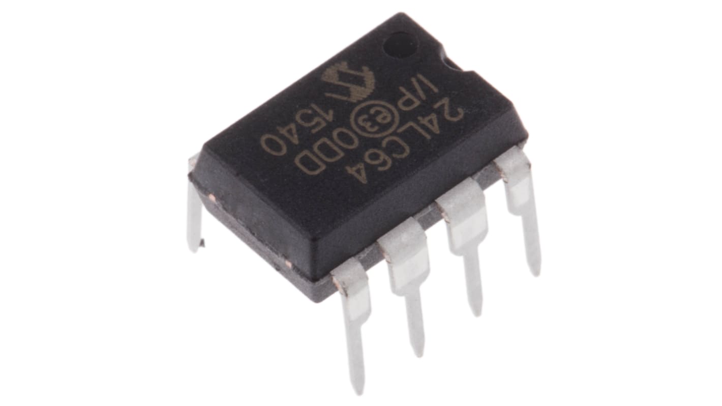 Pamięć szeregowa EEPROM Otwór przezierny 64kbit 8-pinowy PDIP 8K x 8 bit