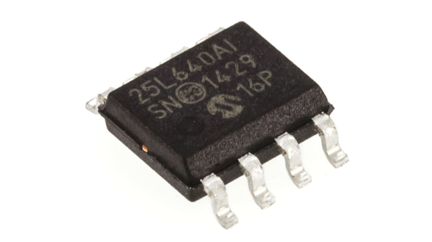 Memoria EEPROM seriale SPI Microchip, da 64kbit, SOIC,  SMD, 8 pin