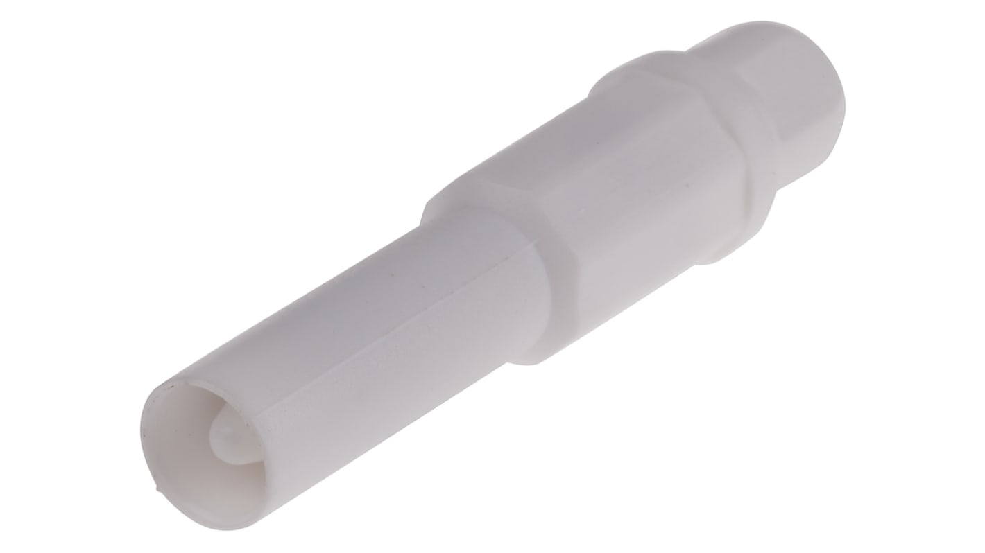 RS PRO White Male Banana Plug, 4 mm Connector, Solder Termination, 10A, 1000V, Tin Plating